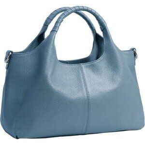 ⚡Women Light Blue Genuine Leather Shoulder Bags Purses Satchel Designer Handbag
